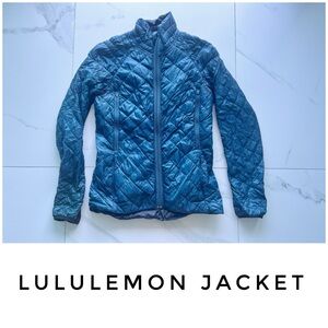 Lululemon jacket coat size 6 down feather reversible teal black blue green